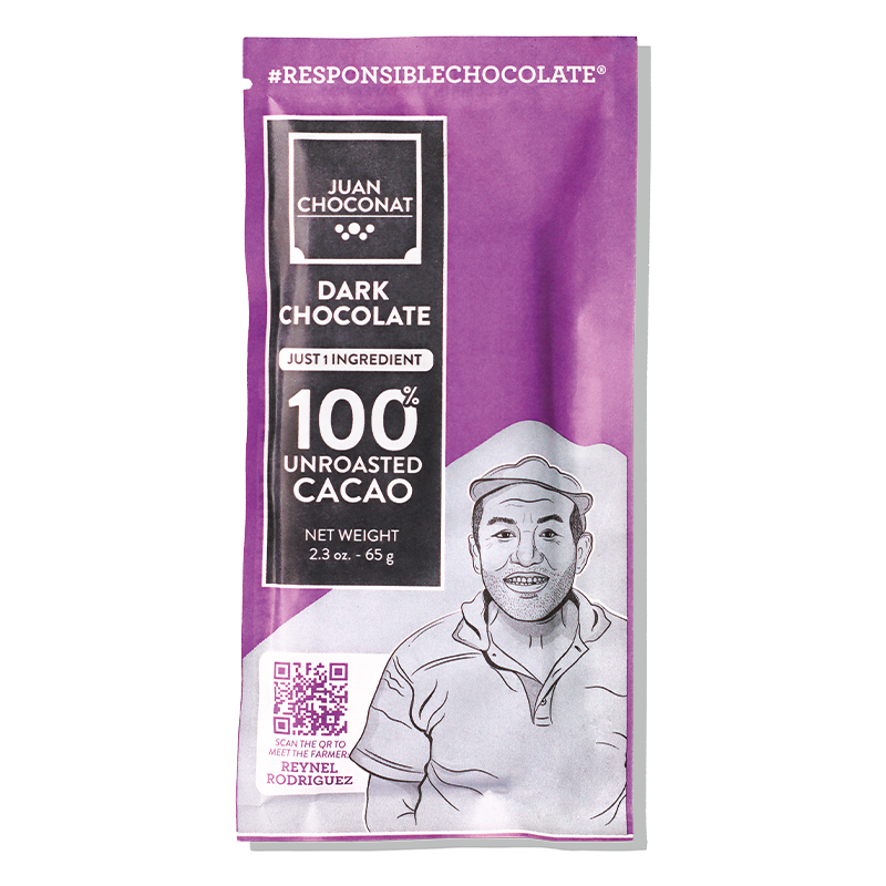 DARK CHOCOLATE 100% UNROASTED CACAO